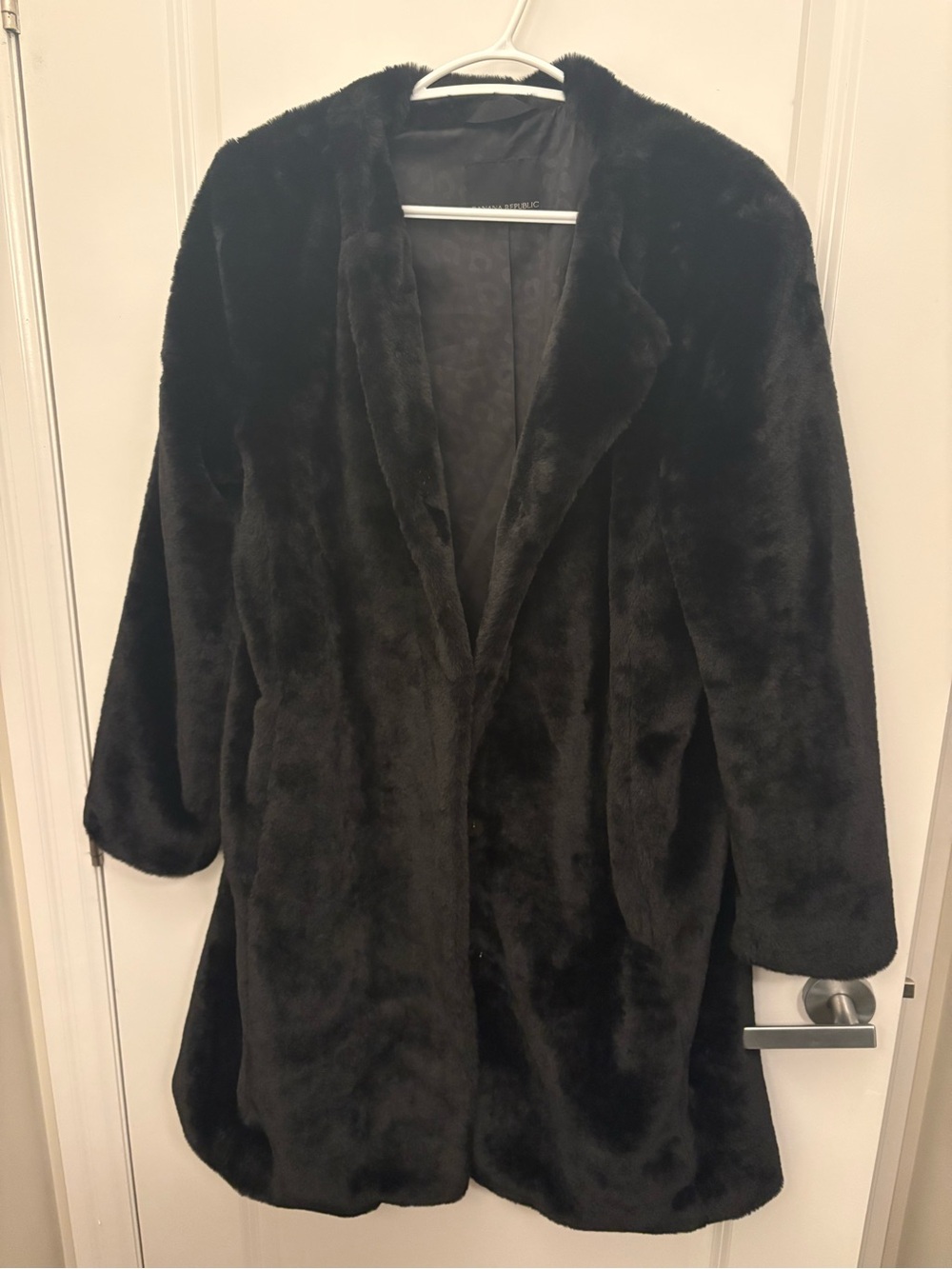 Banana Republic - Black Faux Fur Women's Coat